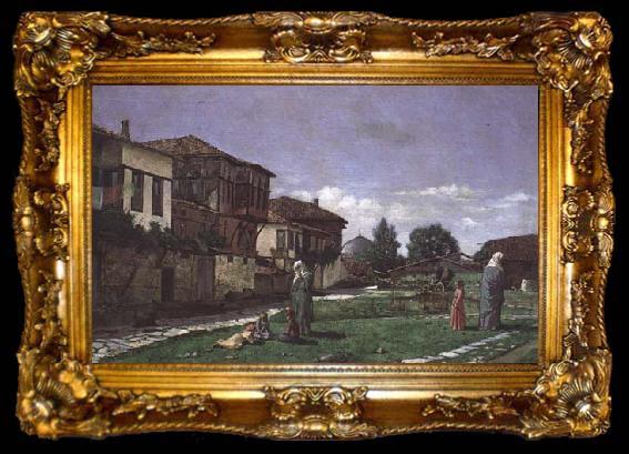 framed  Osman Hamdy Bey Paysage a Gezbe (mk32), ta009-2
